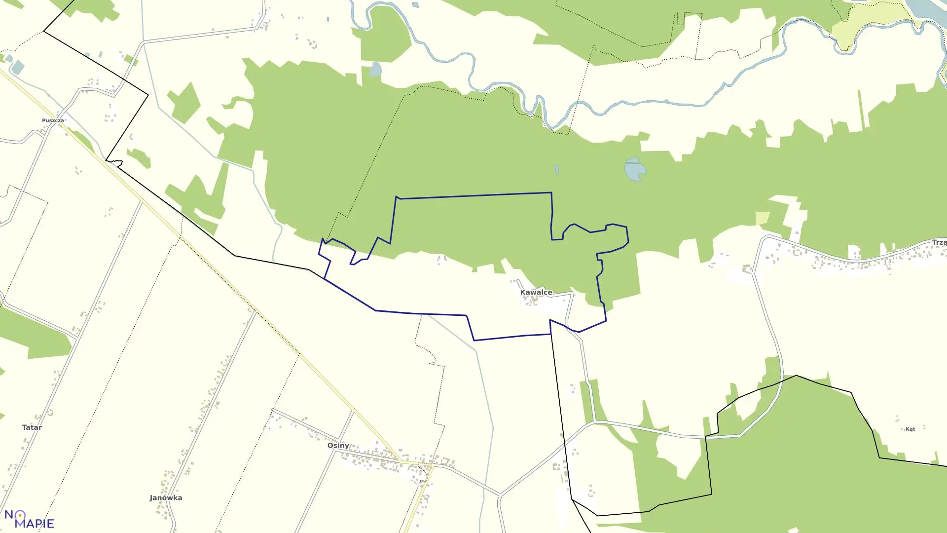Mapa obrębu KAWALCE w gminie Kluki