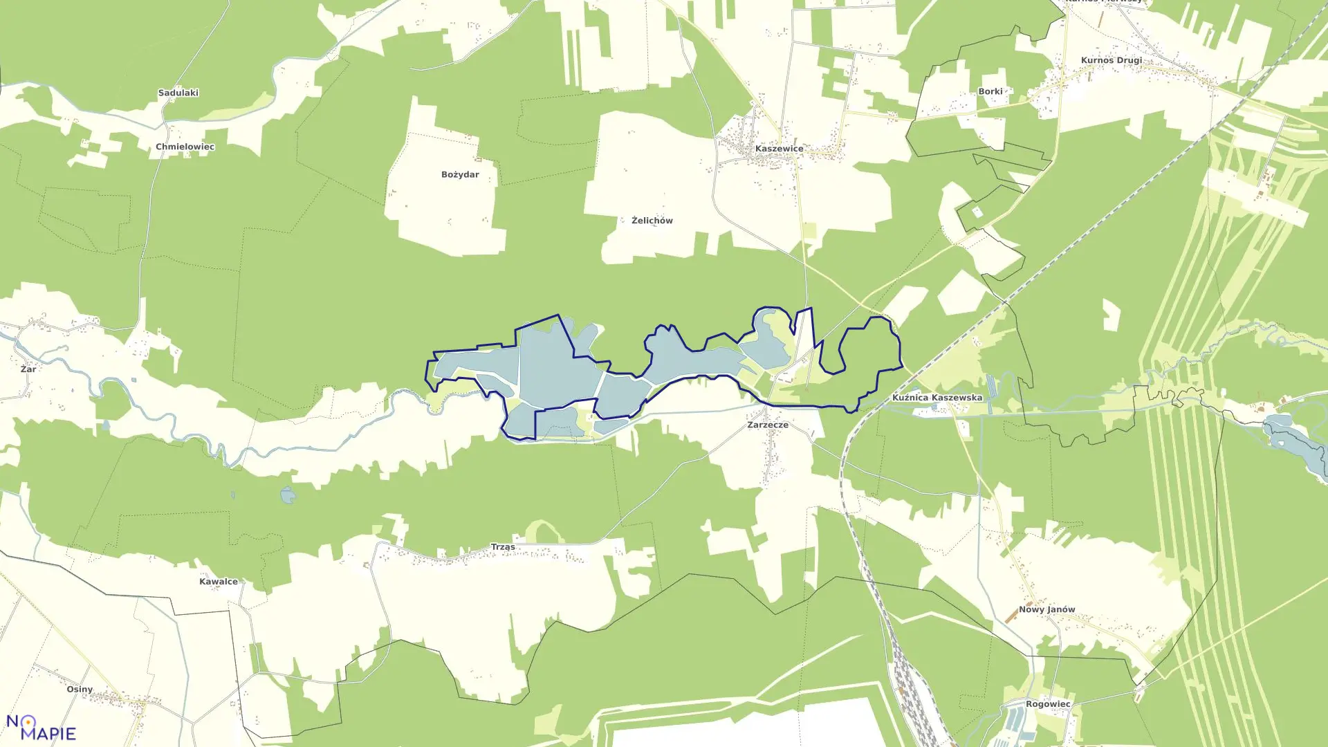 Mapa obrębu PGR ZARZECZE w gminie Kluki